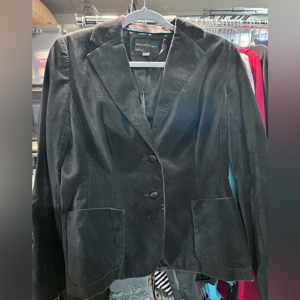 Banana Republic Black Velvet Women's Suit Jacket